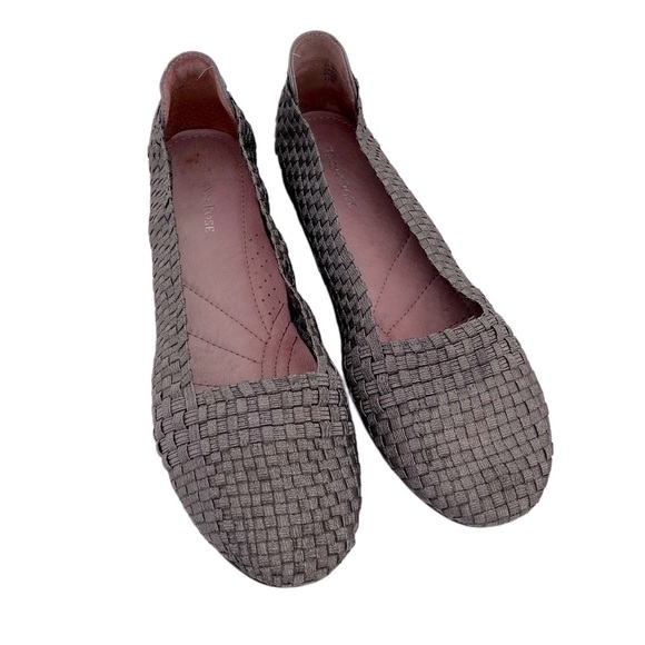 Taryn Rose Belicia Gray Woven Flats Rounded Toe Ballet shoes 11 M - Picture 1 of 12